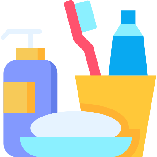 Bathroom products: body wash, shampoo, and conditioner
